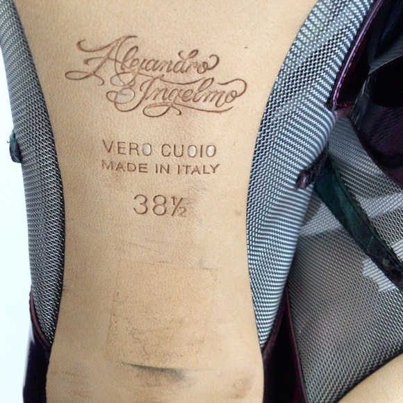 ALEJANDRO INGELMO METALLIC MESH SNAKESKIN  HIGH HEEL SLIDES SIZE 38.5/8.5 - Picture 12 of 15